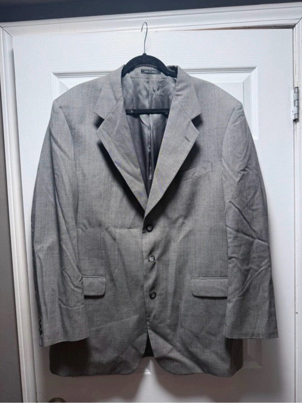 Conte di Milano tweed grey wool blazer with black lining - size 44L